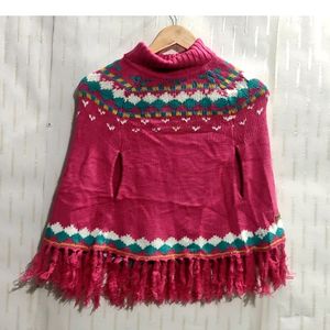 High Neck poncho For girl's