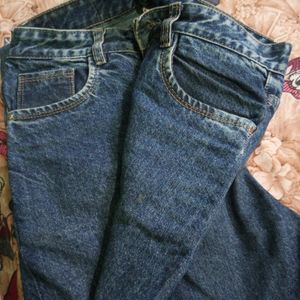 Wide Leg Blue Jeans