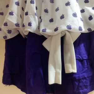 White And Violet Girl's Balloon Top