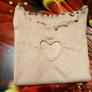 Heart Cut Out Crop Top