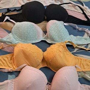 Combo Of  Five  Imported Fabric Bra  Hnm