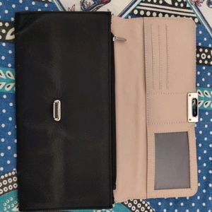 Beige-Black Color Big Hand Wallet For Women