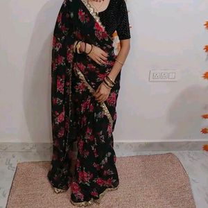 Party Wear Floral Saree