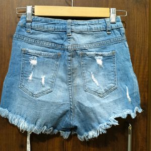 Distressed Denim Shorts For Girls