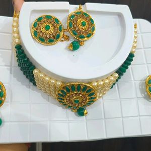 Necklace Set With Earrings , Maangtika And Ring