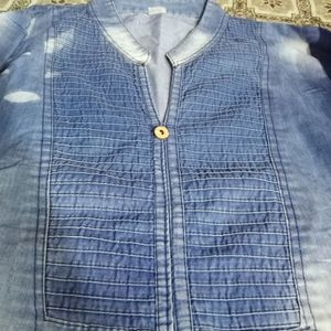 Denim Long Kurti