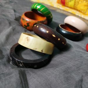Assorted Colorful Wooden Bangles