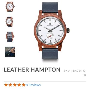 Leather Hampton Tense Wooden Watch