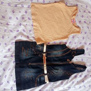 Jeans Dungree Set