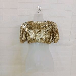 GOLDEN COLOR CROP SHRUG