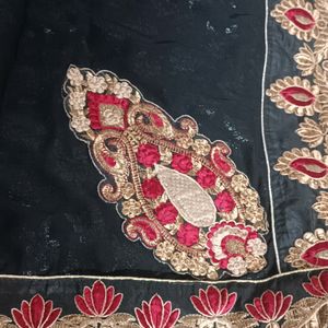 Black Embroided New Saree