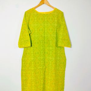 Green Printed Kurta (Women's)