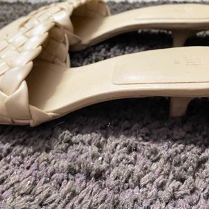 Beige Braided Heels