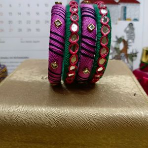 Handmade Thread Bangle (Set Of 2)