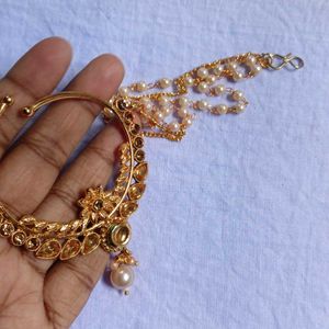 Lalso Jewellery Pearl Chain Nosepin