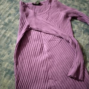 RICH PURPLE RIBBED TOP| FREE SIZE