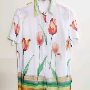 Off White Floral Shirt Size-40-42