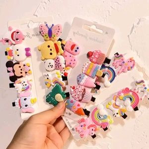 Combo Of 30 Hair Clips For Kids Unicorn Icecream C