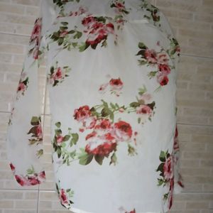 Women's Off White Flower Print Shirt