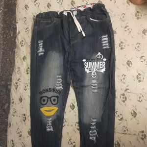 Jogger Style ripped Denims