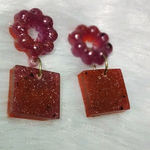 Beautiful Shimmery Resin Earings