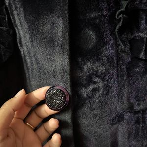 Beautiful Royal Purple Velvet Winter Coat