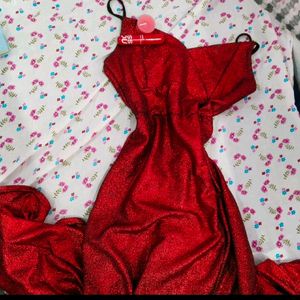 Aesthetic Cherry Red Gown !!