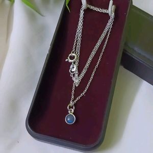 Original silver dainty chain with labradorite  sto