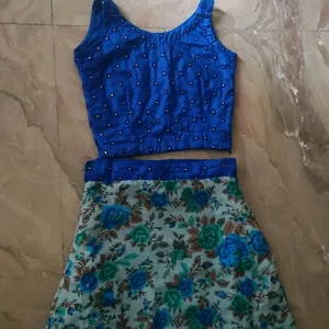 Blue Skirt And Blouse For Weddings