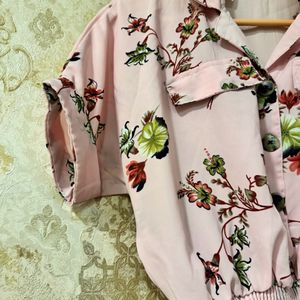 Brand New Beautiful Pink Floral Flawless Blousetop