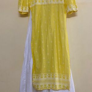 Printed A Line Side Slit Kurti & Skirt Set