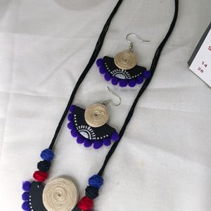 Handmade Fabric Necklace Set