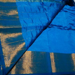 Cotton Silk Peacock Blue Saree 💙