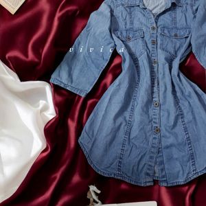 Women Denim shirt dress L size