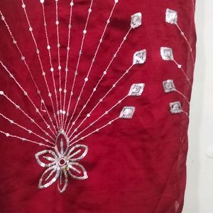 Maroon Saree