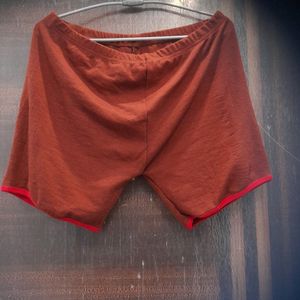 Brown And Red Comffy Shorts