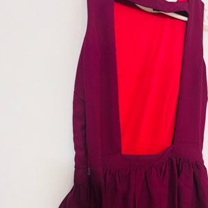 Backless Wine Gown Dress