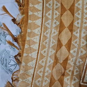 Mustard And White Brand New Dupatta