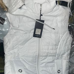 White sleeveless jacket (brand new with tag).