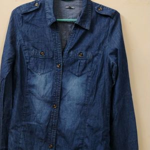 Navy Blue Denim Shirt