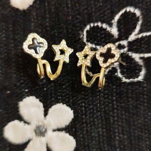 Korean Black Studded Earrings