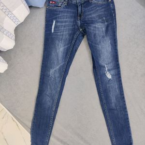 Mid Rise Mild-Distressed Jean