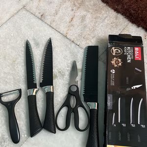 Pack Of 5 Knife Kitchen Scissors Peeler