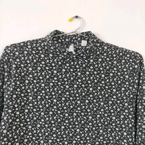 Korean Imported black floral top