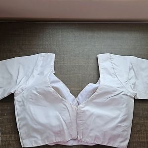 New White Bangalore Silk  Blouse