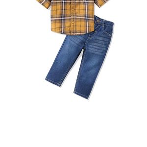 Babyhug Checks Shirt Hooded With Pant Set