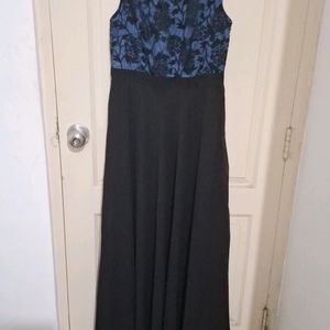 Blue And Black Long Dress