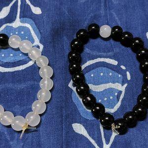 Black and White Couple Bracelet | Glass Beads