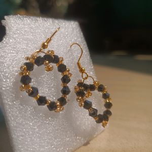 Black Crystal Bead Earing