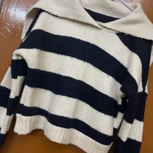 Korean Stripped Cropped Sweater